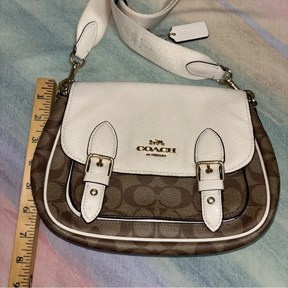 COACH Lucy Crossbody In Signature Canvas & White Leather C6781